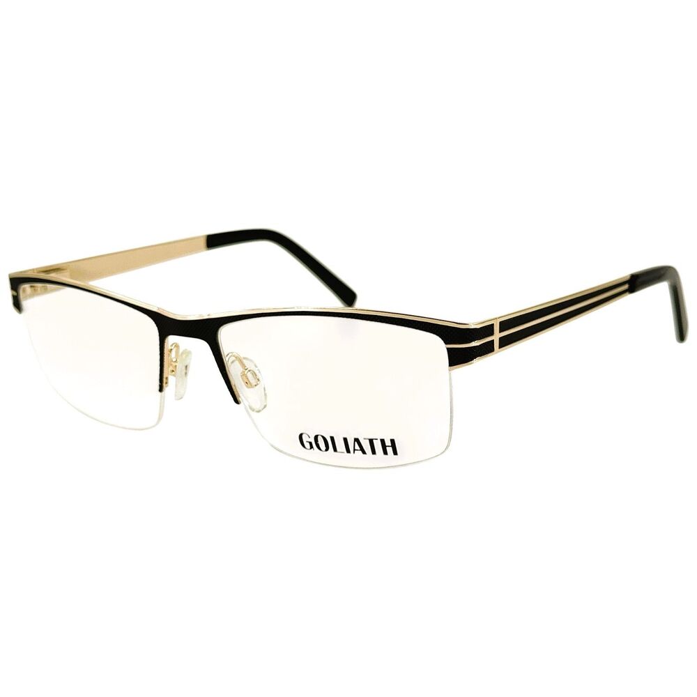 Goliath XXVIII Mens Metal Eyeglass Frame Black 58-18 Spring Hinges France